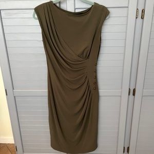 Jones New York Olive Green Form-Fitting Stretchy Dress